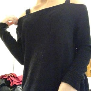 Black off shoulder sweater